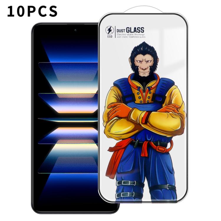 For Redmi K60 Pro 10pcs Armor Super-Strong 3D Curved 120C Anti-Static High-Aluminum Screen-Printed HD Tempered Glass Film