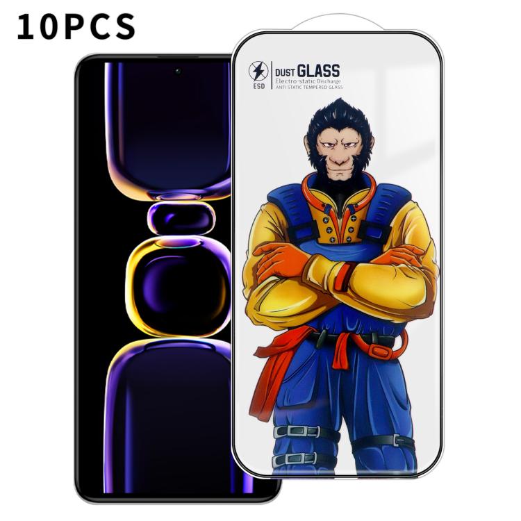 For Redmi K60 10pcs Armor Super-Strong 3D Curved 120C Anti-Static High-Aluminum Screen-Printed HD Tempered Glass Film