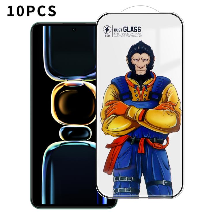 For Redmi K60E 10pcs Armor Super-Strong 3D Curved 120C Anti-Static High-Aluminum Screen-Printed HD Tempered Glass Film
