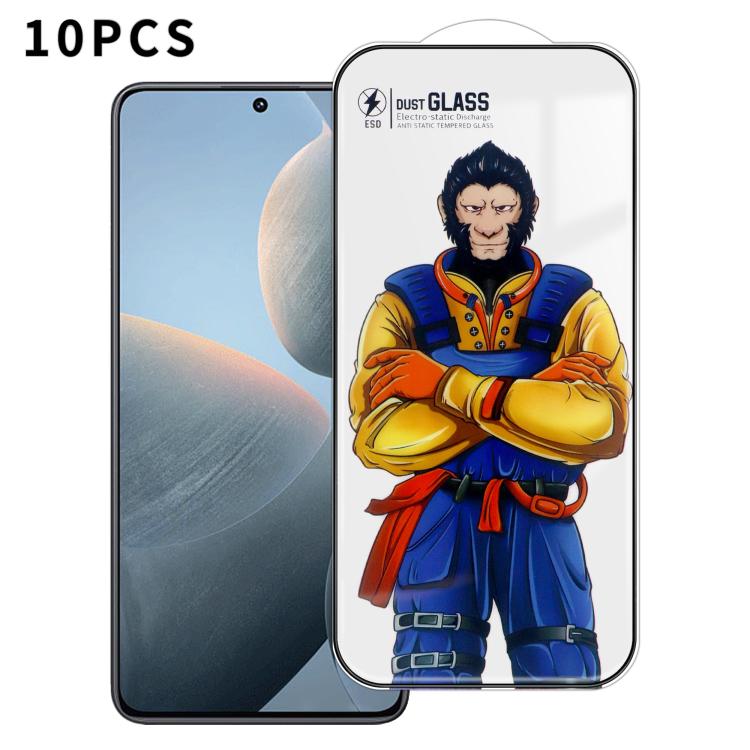 For Redmi K70E 10pcs Armor Super-Strong 3D Curved 120C Anti-Static High-Aluminum Screen-Printed HD Tempered Glass Film
