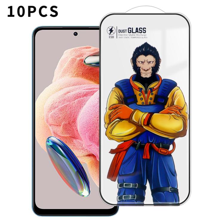 For Redmi Note 12 Pro 5G 10pcs Armor Super-Strong 3D Curved 120C Anti-Static High-Aluminum Screen-Printed HD Tempered Glass Film
