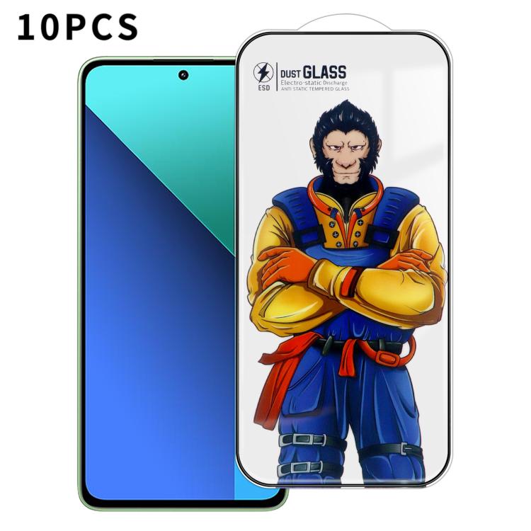 For Redmi Note 13 5G 10pcs Armor Super-Strong 3D Curved 120C Anti-Static High-Aluminum Screen-Printed HD Tempered Glass Film