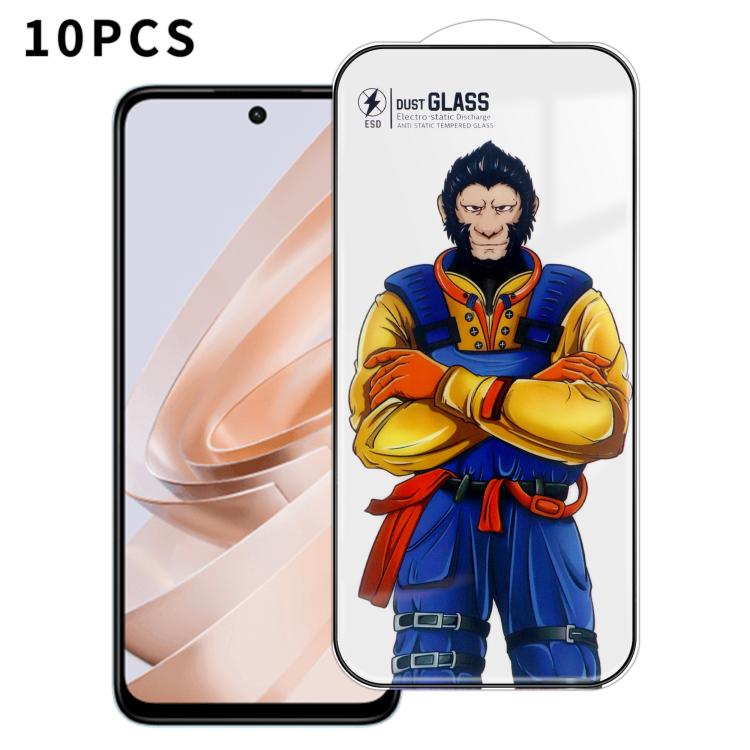 For Redmi Note 13R 10pcs Armor Super-Strong 3D Curved 120C Anti-Static High-Aluminum Screen-Printed HD Tempered Glass Film