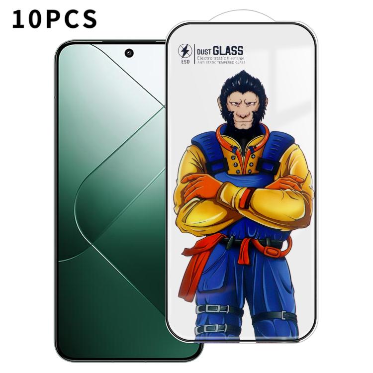 For Xiaomi 14 10pcs Armor Super-Strong 3D Curved 120C Anti-Static High-Aluminum Screen-Printed HD Tempered Glass Film