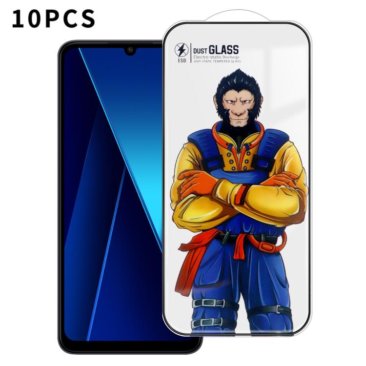 For Xiaomi Poco C65 10pcs Armor Super-Strong 3D Curved 120C Anti-Static High-Aluminum Screen-Printed HD Tempered Glass Film