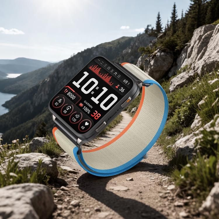 For Garmin Venu X1 Wild Trail Nylon Loop Hook and Loop Fastener Watch Band