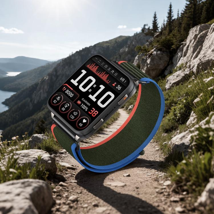 For Garmin Venu X1 Wild Trail Nylon Loop Hook and Loop Fastener Watch Band