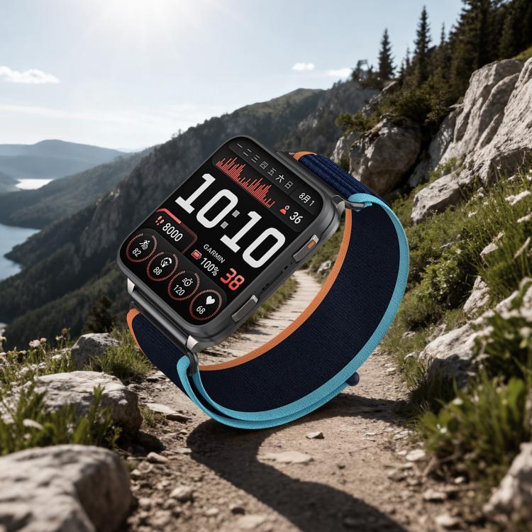 For Garmin Venu X1 Wild Trail Nylon Loop Hook and Loop Fastener Watch Band