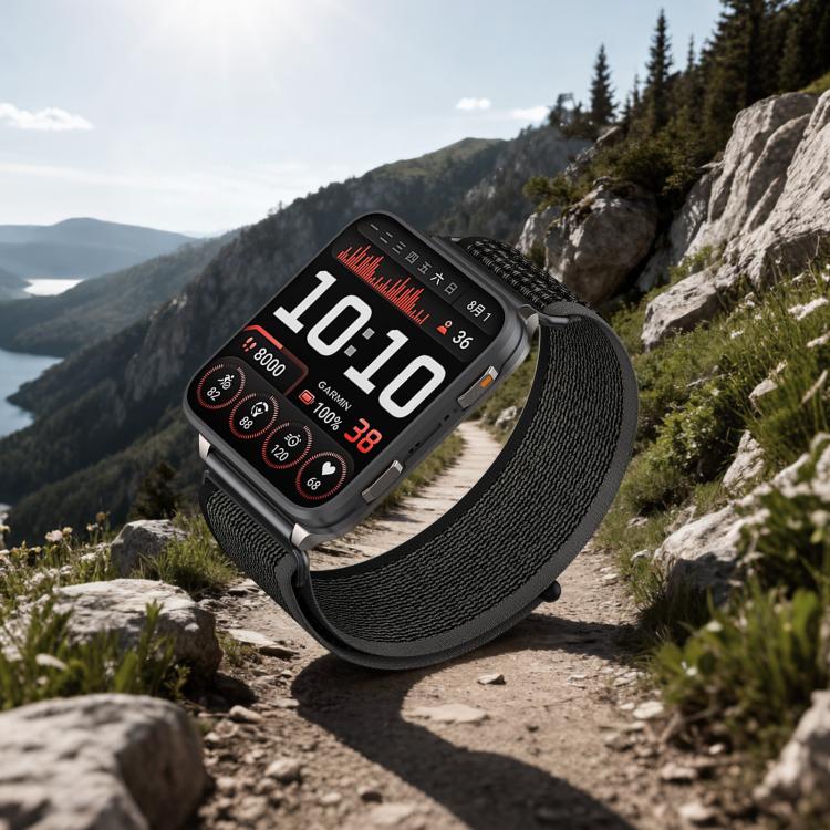 For Garmin Venu X1 Wild Trail Nylon Loop Hook and Loop Fastener Watch Band