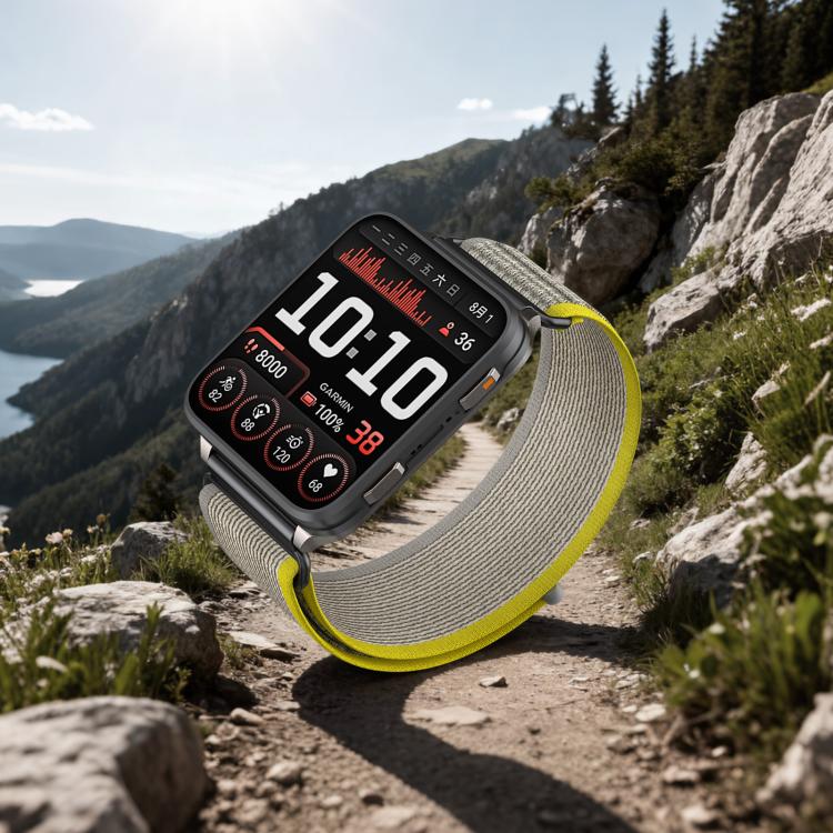 For Garmin Venu X1 Wild Trail Nylon Loop Hook and Loop Fastener Watch Band