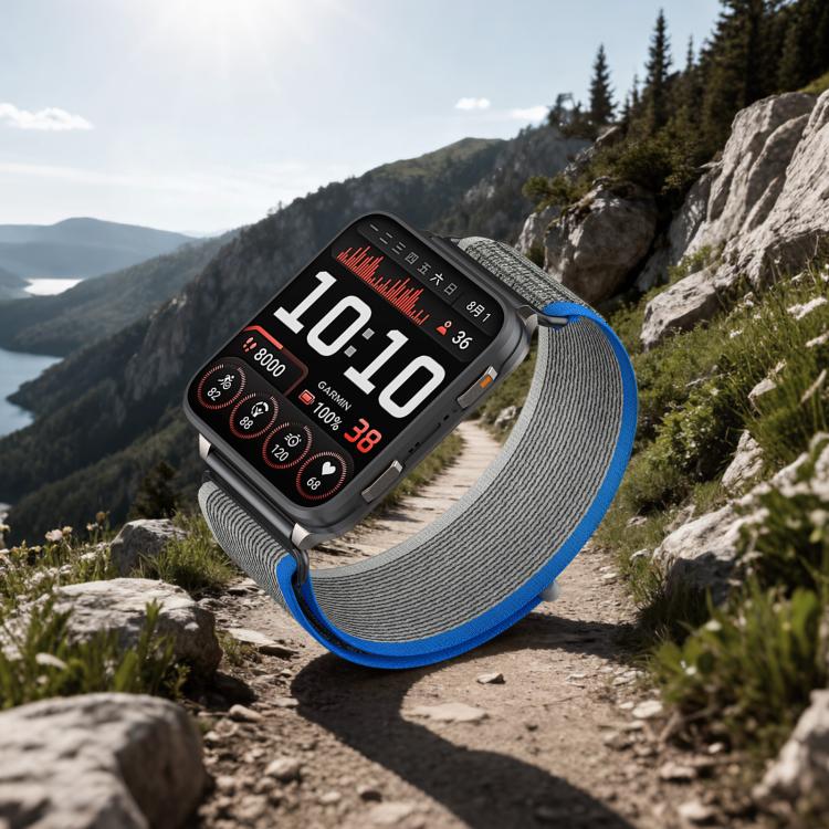 For Garmin Venu X1 Wild Trail Nylon Loop Hook and Loop Fastener Watch Band