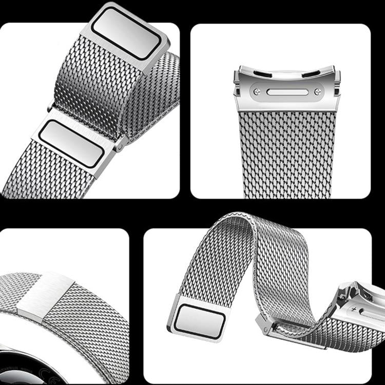For Huawei Watch 5 46mm Press Button Seamless Interface Milanese Magnetic Stainless Steel Watch Band