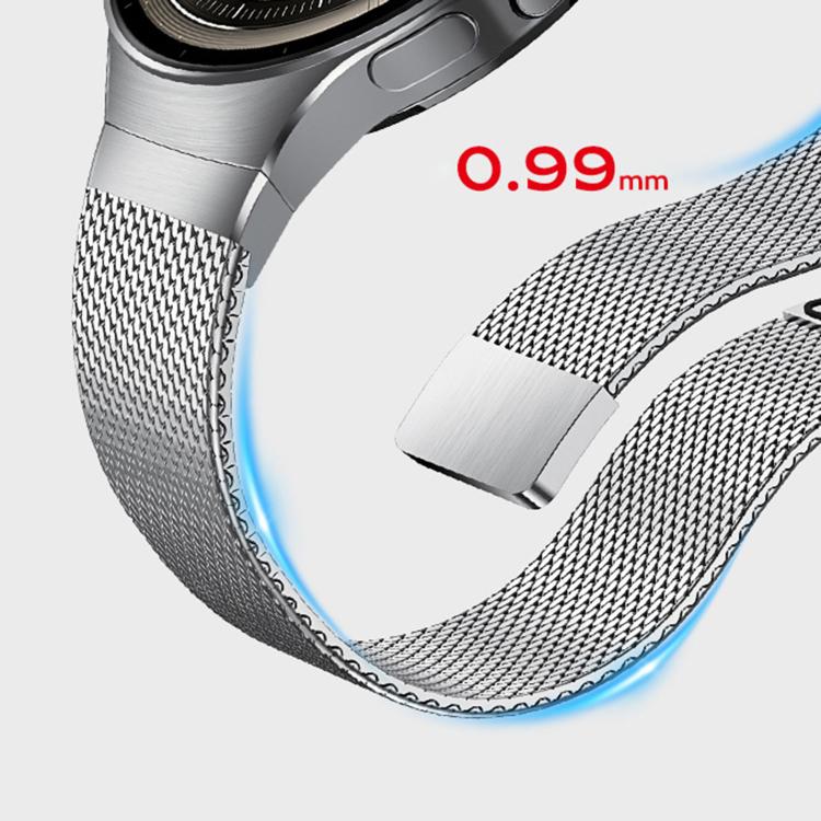 For Huawei Watch 5 46mm Press Button Seamless Interface Milanese Magnetic Stainless Steel Watch Band