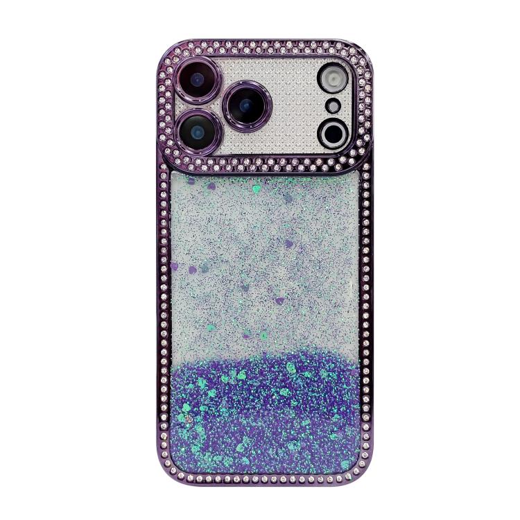 For iPhone 17 Pro Diamond Gradient Glitter Sequins Plated Phone Case