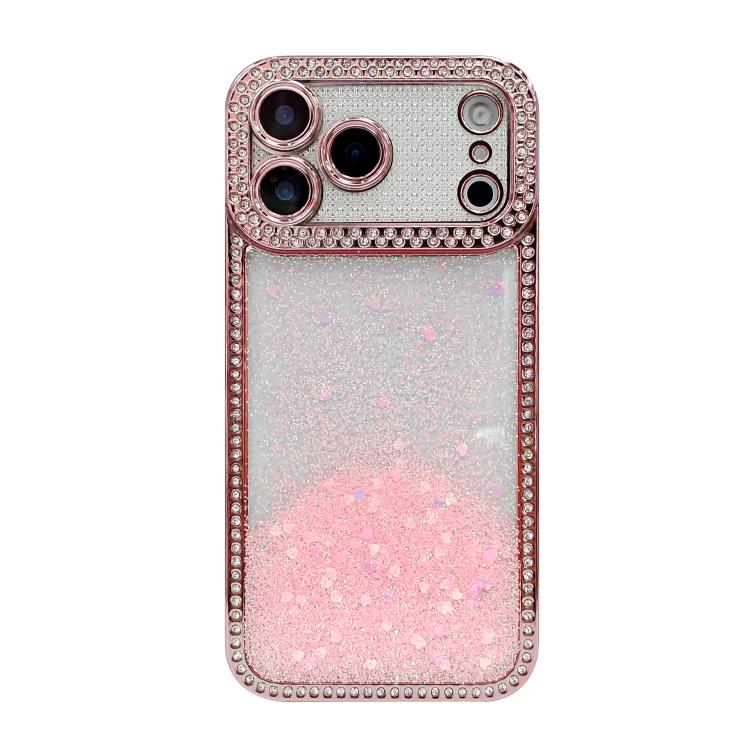 For iPhone 17 Pro Diamond Gradient Glitter Sequins Plated Phone Case