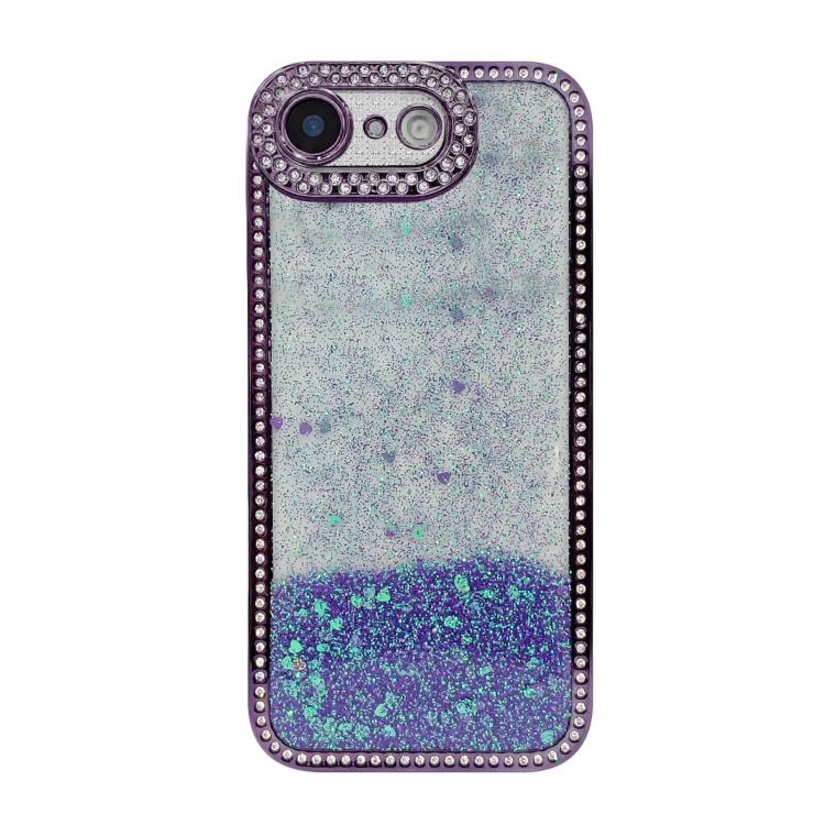 For iPhone 17e / 16e Diamond Gradient Glitter Sequins Plated Phone Case