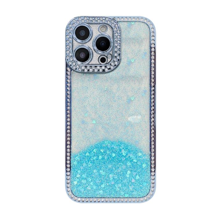 For iPhone 16 Pro Diamond Gradient Glitter Sequins Plated Phone Case