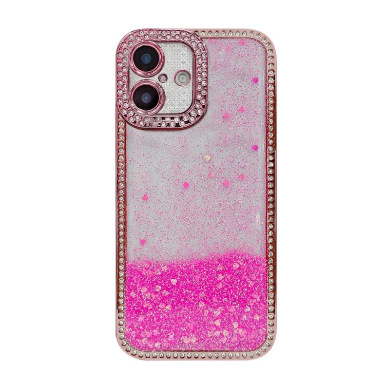 For iPhone 16 Plus Diamond Gradient Glitter Sequins Plated Phone Case