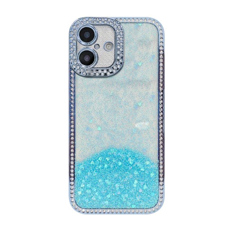 For iPhone 16 Plus Diamond Gradient Glitter Sequins Plated Phone Case