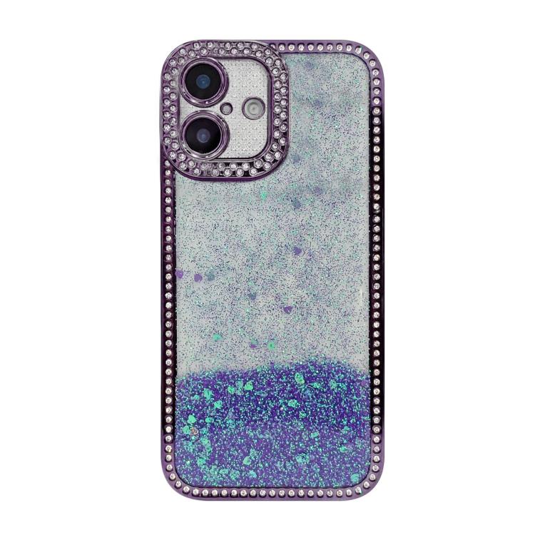 For iPhone 16 Diamond Gradient Glitter Sequins Plated Phone Case
