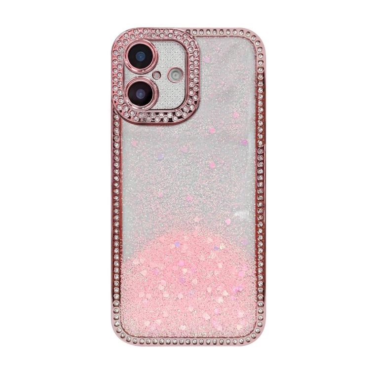 For iPhone 16 Diamond Gradient Glitter Sequins Plated Phone Case