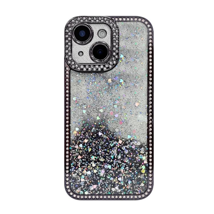For iPhone 14 Plus Diamond Gradient Glitter Sequins Plated Phone Case