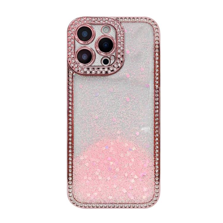 For iPhone 14 Pro Max Diamond Gradient Glitter Sequins Plated Phone Case