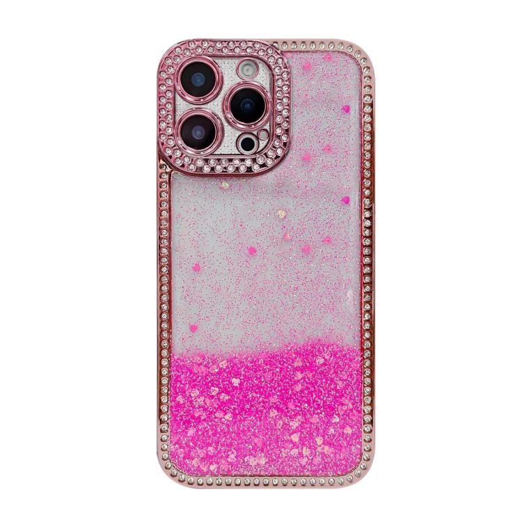 For iPhone 13 Pro Max Diamond Gradient Glitter Sequins Plated Phone Case