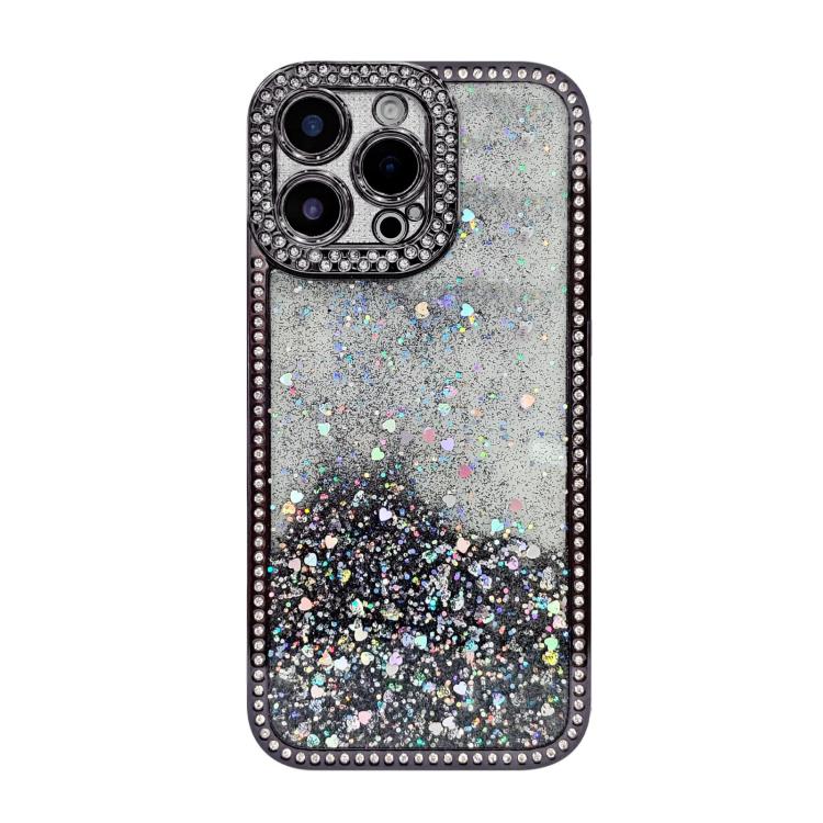 For iPhone 13 Pro Diamond Gradient Glitter Sequins Plated Phone Case