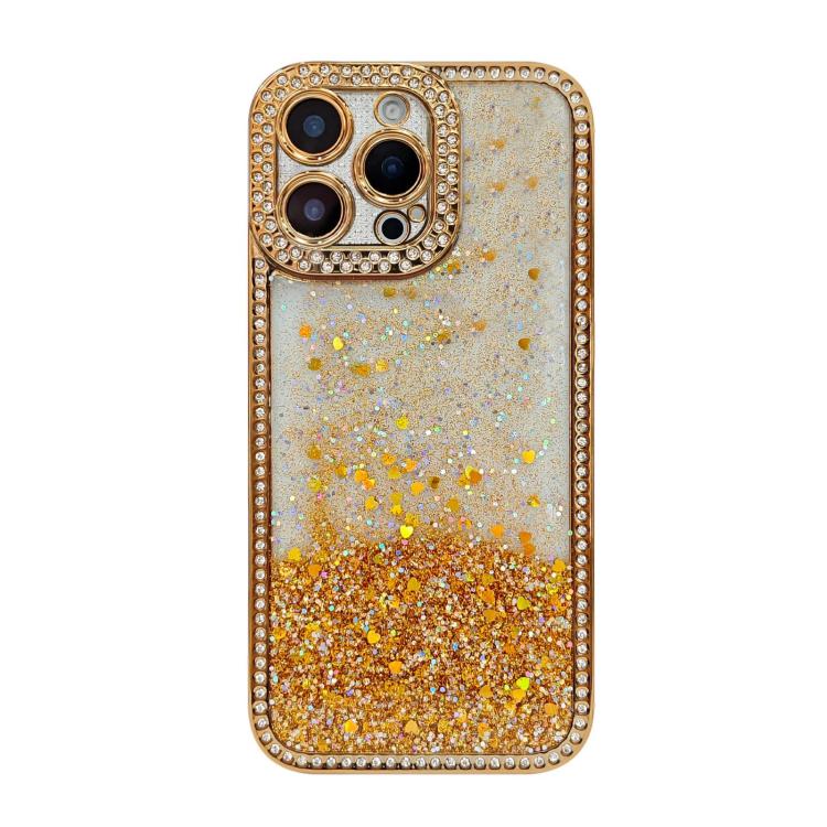 For iPhone 13 Pro Diamond Gradient Glitter Sequins Plated Phone Case