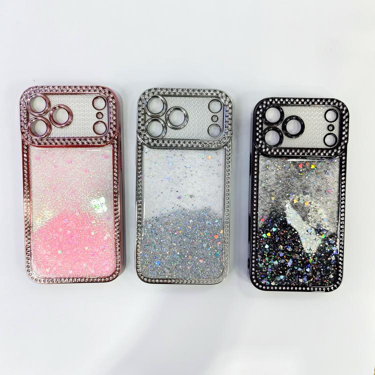 For iPhone Air Diamond Gradient Glitter Sequins Plated Phone Case