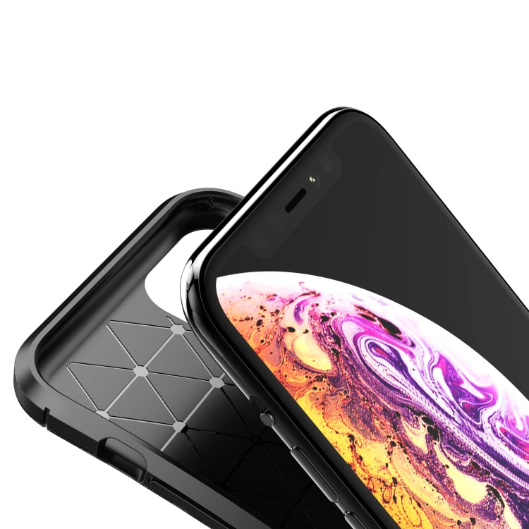 For iPhone 11 Pro Carbon Fiber Texture Shockproof TPU Case(Blue)
