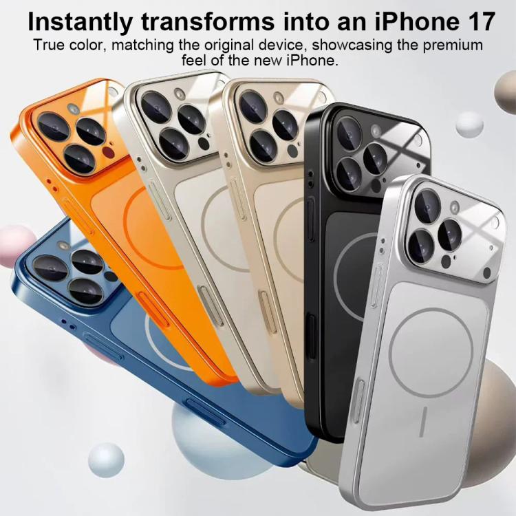 For iPhone 12 Pro Max Change to 17 Big Lens Window Frosted MagSafe Phone Case