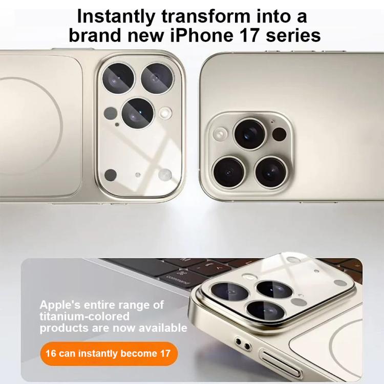 For iPhone 12 Pro Max Change to 17 Big Lens Window Frosted MagSafe Phone Case
