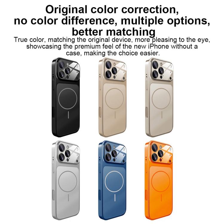 For iPhone 16 Change to 17 Big Lens Window Frosted MagSafe Phone Case