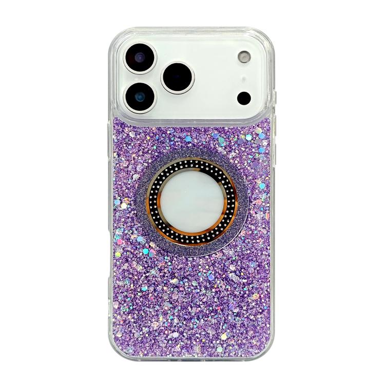 For iPhone Air Hollow Sequins Glitter MagSafe Electroplating Phone Case