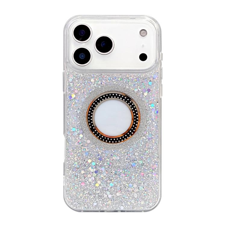 For iPhone 15 Plus Hollow Sequins Glitter MagSafe Electroplating Phone Case