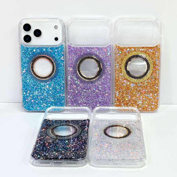 For iPhone 14 Pro Hollow Sequins Glitter MagSafe Electroplating Phone Case