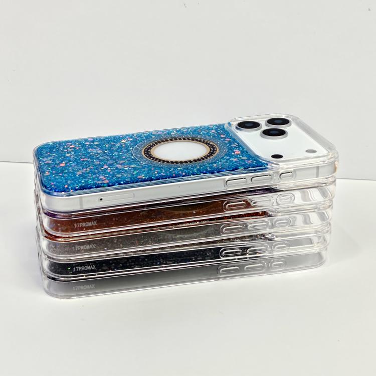 For iPhone 17e / 16e Hollow Sequins Glitter MagSafe Electroplating Phone Case