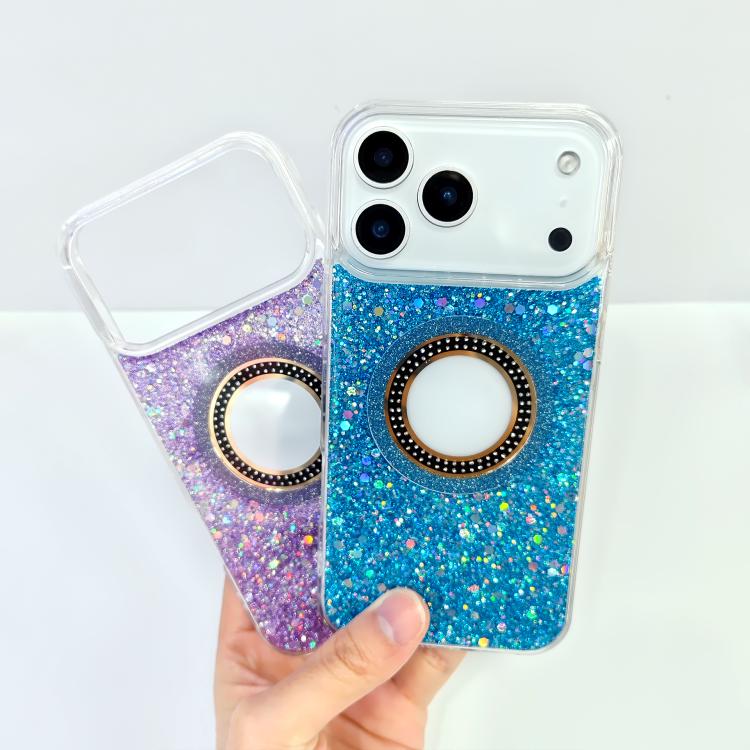 For iPhone 17 Pro Hollow Sequins Glitter MagSafe Electroplating Phone Case