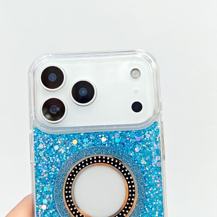For iPhone 16 Hollow Sequins Glitter MagSafe Electroplating Phone Case