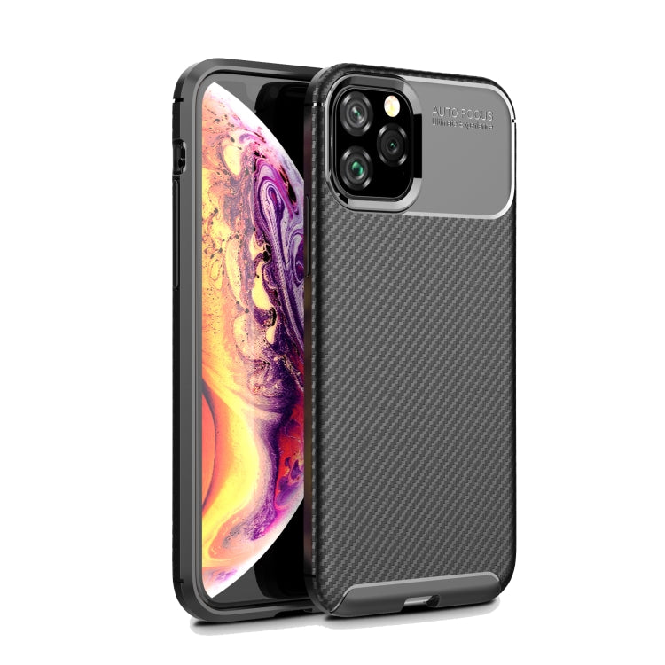 For iPhone 11 Pro Max Carbon Fiber Texture Shockproof TPU Case