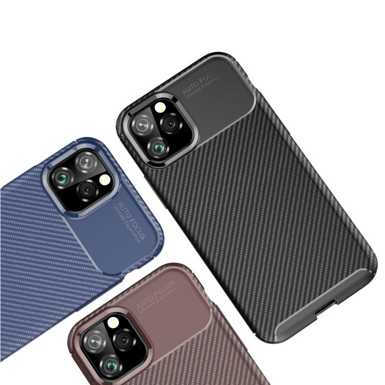 For iPhone 11 Pro Max Carbon Fiber Texture Shockproof TPU Case