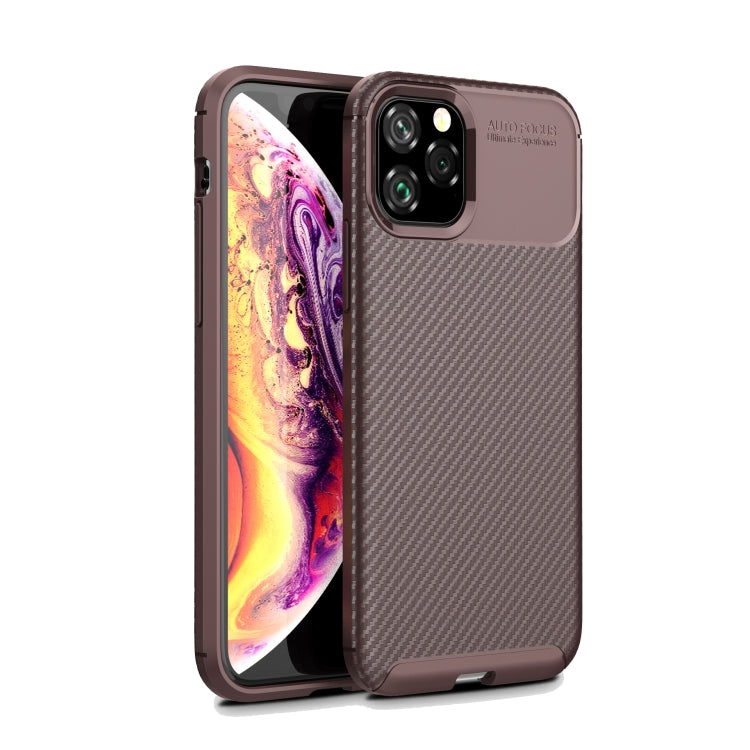 For iPhone 11 Pro Max Carbon Fiber Texture Shockproof TPU Case