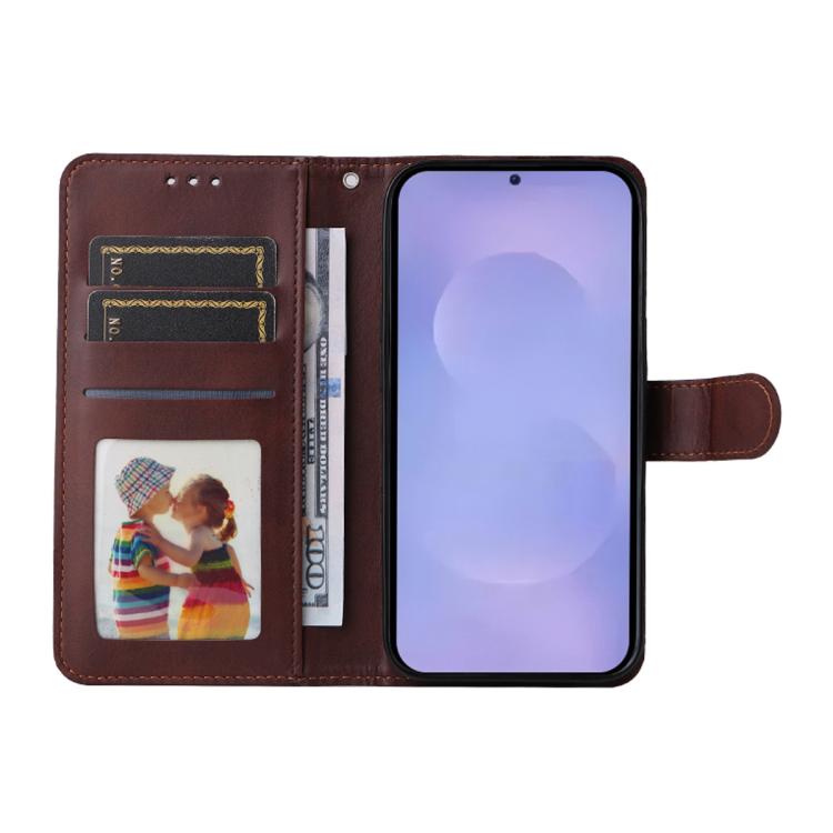 For Samsung Galaxy S26 5G ENKAY Card Wallet Calf Texture Leather Phone Case with 0.18mm High Aluminum-silicon Glass Film