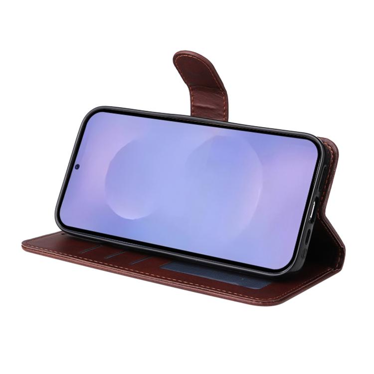 For Samsung Galaxy S26 5G ENKAY Card Wallet Calf Texture Leather Phone Case with 0.18mm High Aluminum-silicon Glass Film