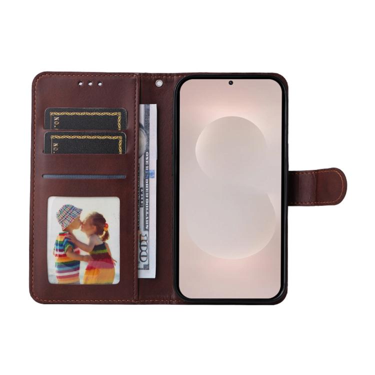 For Samsung Galaxy S26+ 5G ENKAY Card Wallet Calf Texture Leather Phone Case with 0.18mm High Aluminum-silicon Glass Film