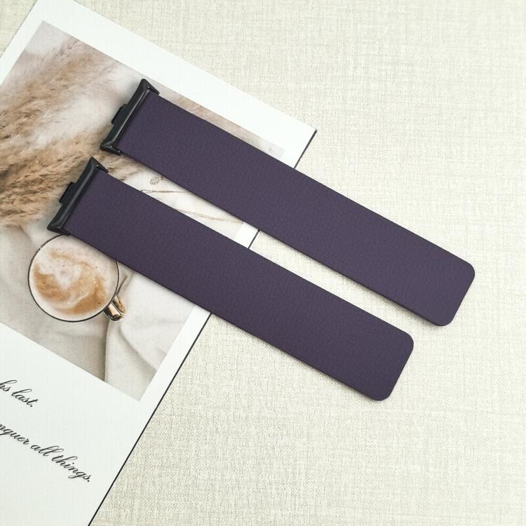 For Redmi Watch 6 / Watch 5 / Watch 4 Lychee Texture Soft Magnetic Silicone Watch Band