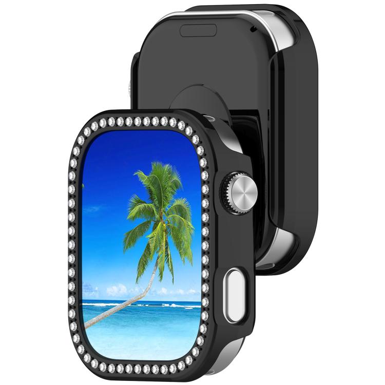 For Redmi Watch 6 Single Row Diamond Half Coverage PC Hollow Watch Protective Cover