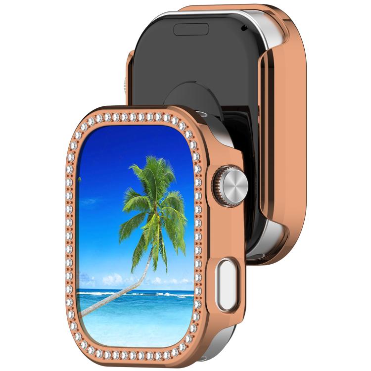 For Redmi Watch 6 Single Row Diamond Half Coverage PC Hollow Watch Protective Cover